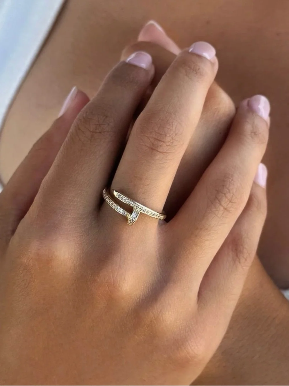 Adornia Bypass CZ Nail Ring